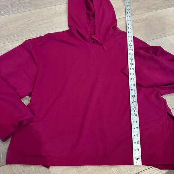 NIKE YOGA WOMENS CROPPED HOODED DRI FIT SWEATSHIRT MEDIUM MAGENTA PINK - Picture 3 of 7